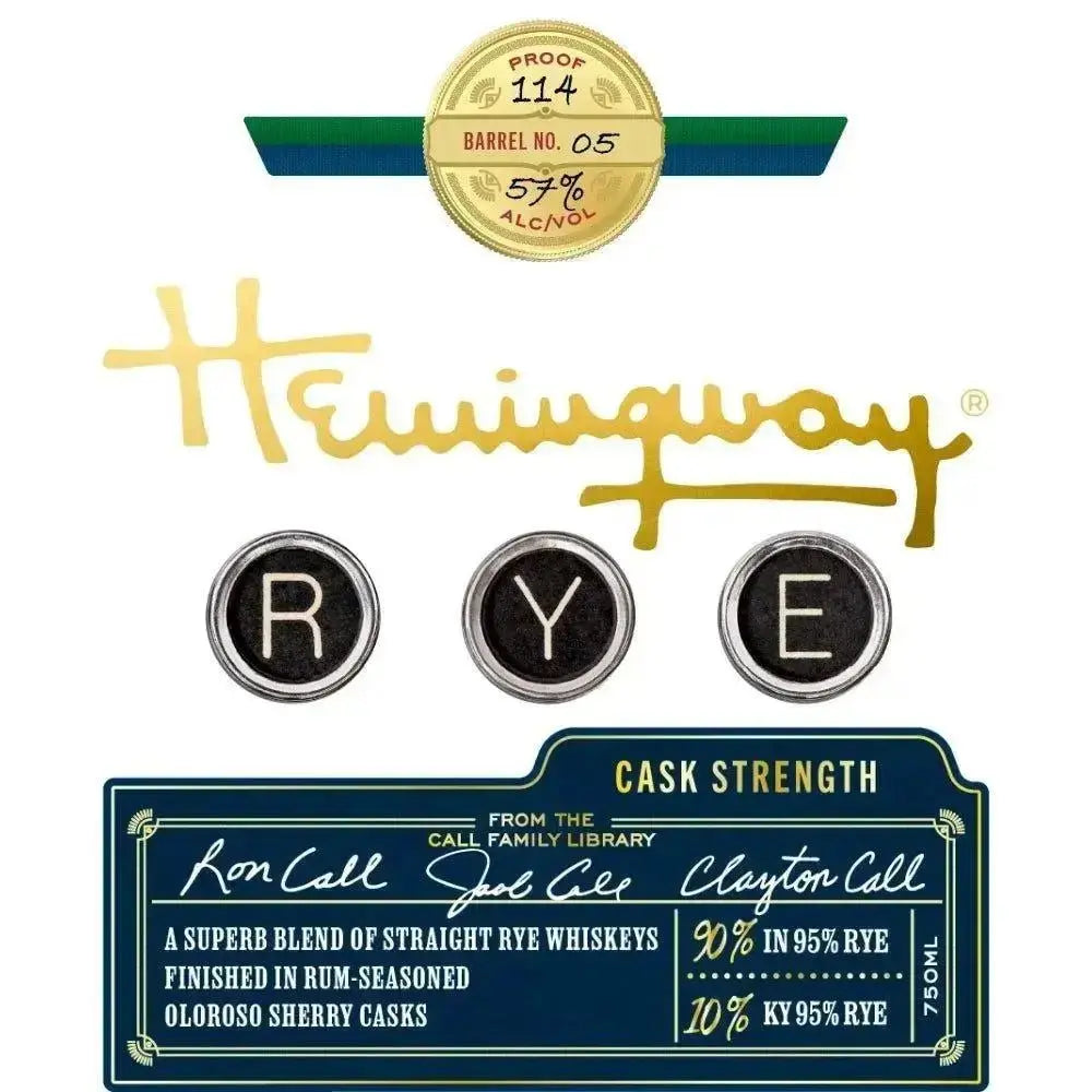 An Intoxicating Tale: Unveiling the Hemingway Cask Strength Rye Whiskey - Main Street Liquor
