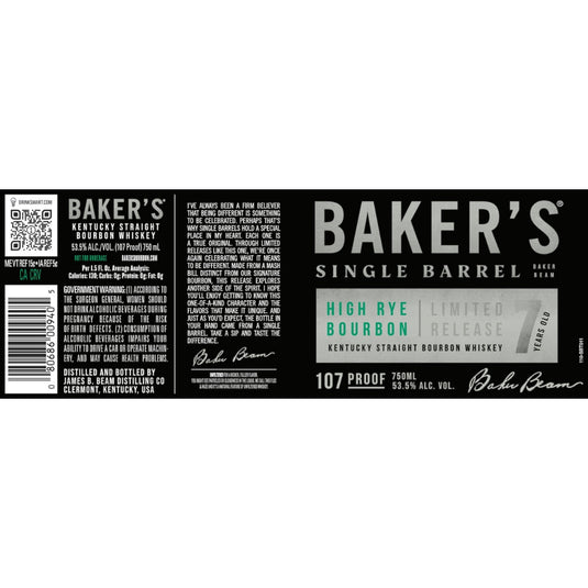 Celebrating Uniqueness: Baker’s 7 Year Old High Rye Bourbon - Main Street Liquor