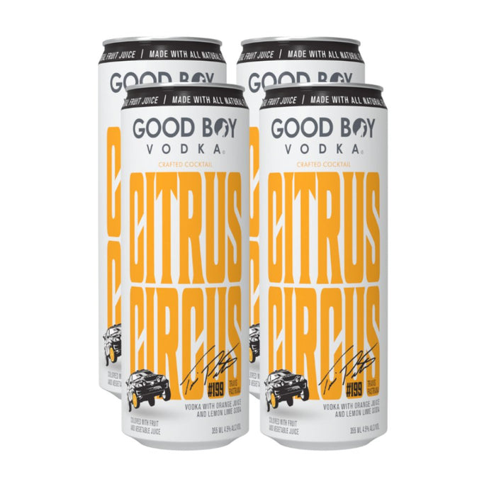 "Citrus Circus Cocktail: A Refreshing Blend of Good Boy Vodka"