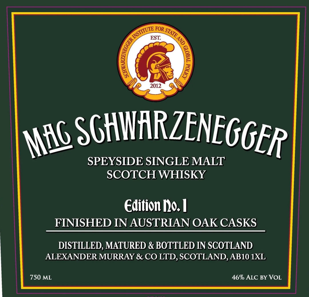 "Crafting Tradition: MacSchwarzenegger Edition No. 1 Whisky in Australian Oak Cask" - Main Street Liquor