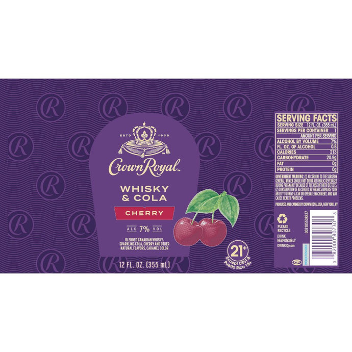 Crown Royal Whisky & Cola Cherry - A Unique Taste Sensation!