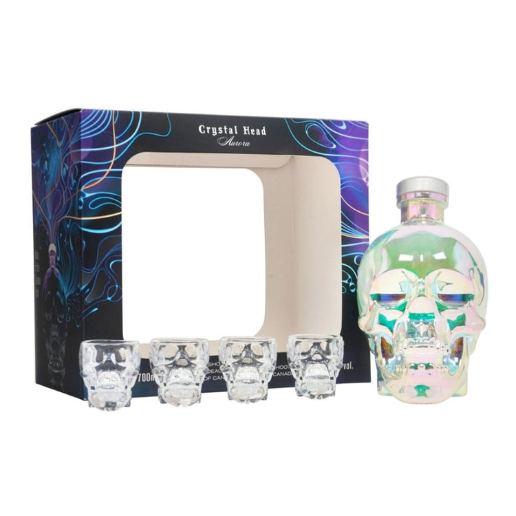 Crystal Head Aurora: A Mesmerizing Vodka Gift Set with Skull Shot Glasses - Main Street Liquor