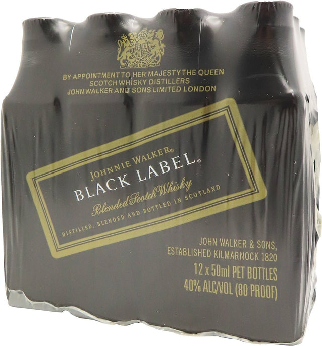 "Discover the Perfect Balance: Johnnie Walker Black Blended Scotch Whisky 50ml 12pk"