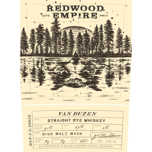 Exploring the Unique Flavor of Redwood Empire Van Duzen Straight Rye Whiskey - Main Street Liquor