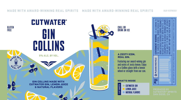 Refreshing Twist: Cutwater Gin Collins Canned Cocktail - A Modern Classic - Main Street Liquor