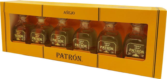 Savor the Richness of Patrón Tequila Añejo 50ml 6pk