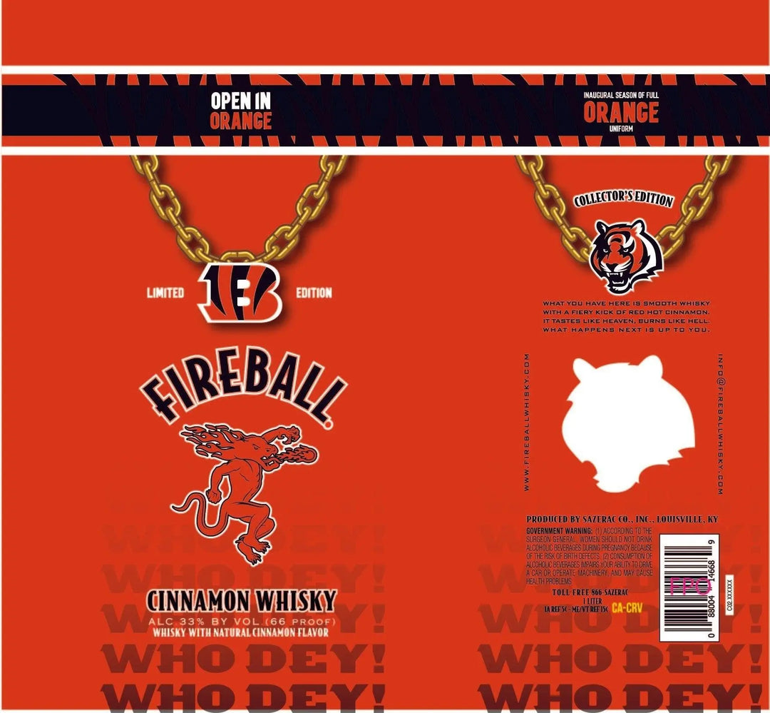 "Unleash the Spirit: Fireball Cinnamon Whisky Bengals Collector's Edition" - Main Street Liquor