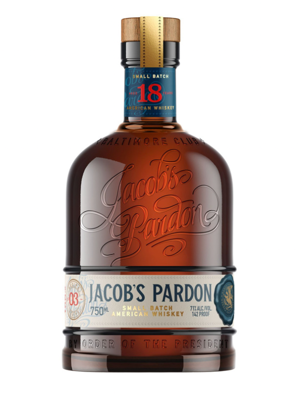 A 750 ml bottle of Jacob’s Pardon 18 Year Old Small Batch Whiskey Recipe 3 by Jack Daniel&