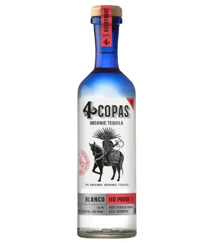 4 Copas Organic Tequila Blanco Overproof 110 750mL - Main Street Liquor