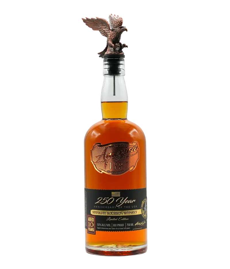 America First 250 Year Anniversary Straight Bourbon Whiskey Limited Edition 750ml with American Eagle Pour Spout