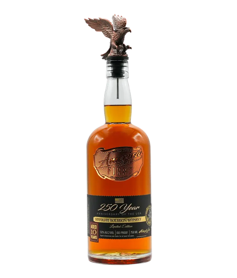 America First 250 Year Anniversary Straight Bourbon Whiskey Limited Edition 750ml with American Eagle Pour Spout