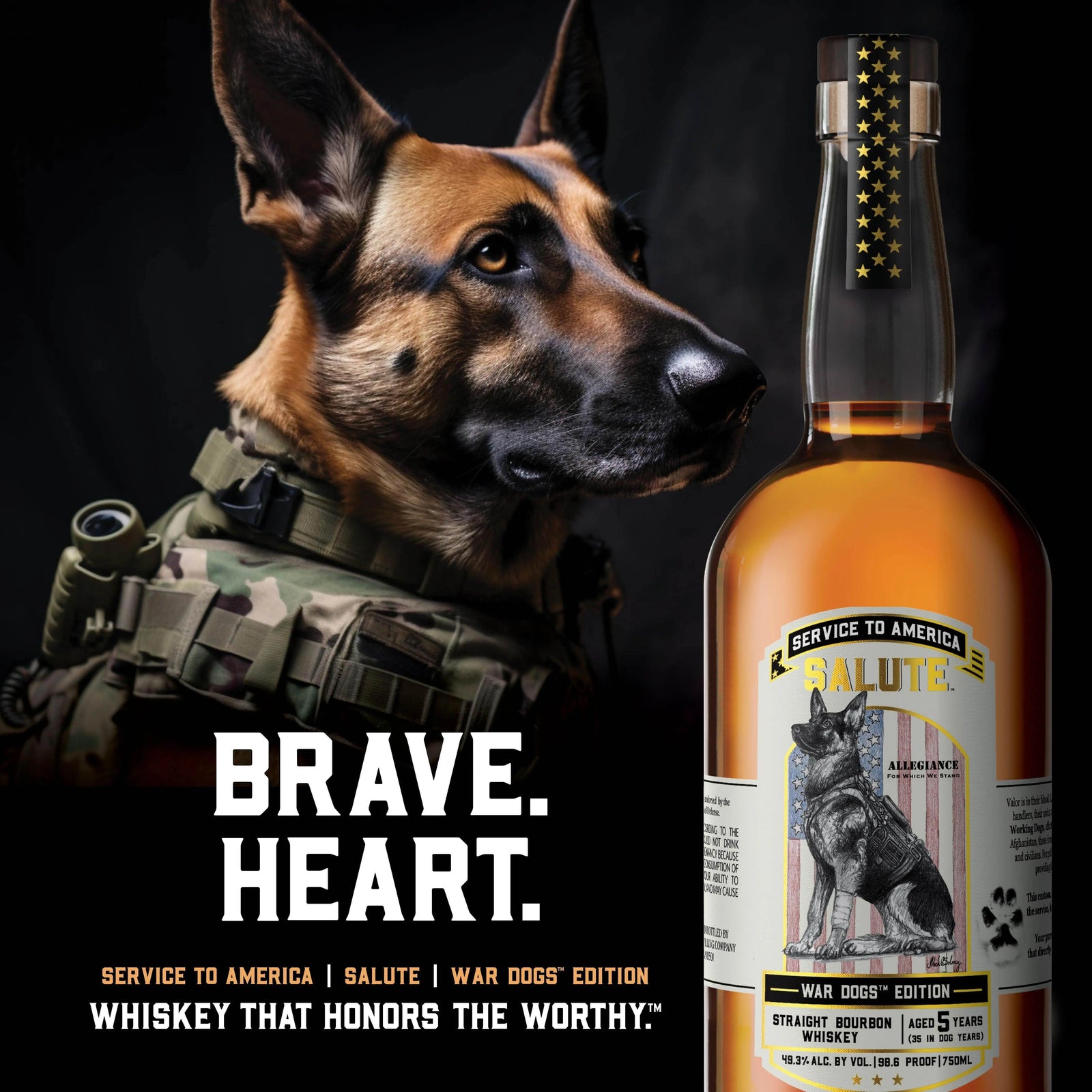 Heritage Distilling Co Service to America Salute™ Whiskey - War Dogs Heritage Distilling