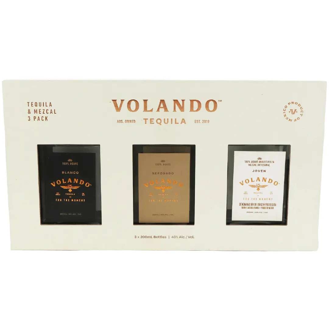 Volando Tequila & Mezcal Gift Set – Blanco, Reposado & Joven Volando