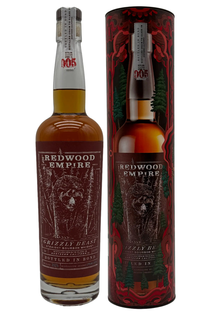 Redwood Empire Grizzly Beast Bottled in Bond Straight Bourbon Whiskey Batch 005 2025 Release Redwood Empire Whiskey