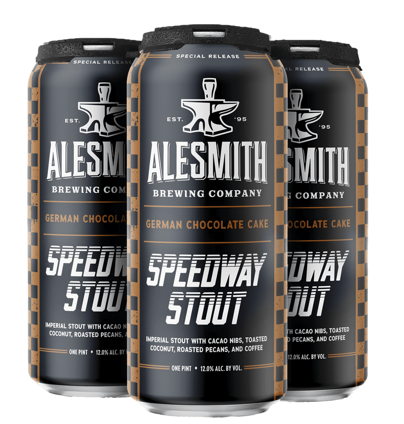 Load image into Gallery viewer, AleSmith Speedway Stout: German Chocolate Cake Edition (12% ABV) 16oz Cans - Main Street Liquor
