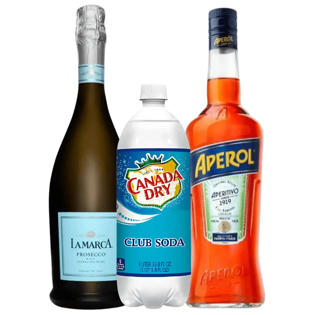 Aperol Spritz Cocktail Kit: La Marca, Aperol Aperitivo, Club Soda - Main Street Liquor