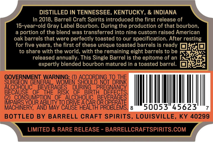 Barrell Bourbon 20 Year Old Toasted Single Barrel - Main Street Liquor