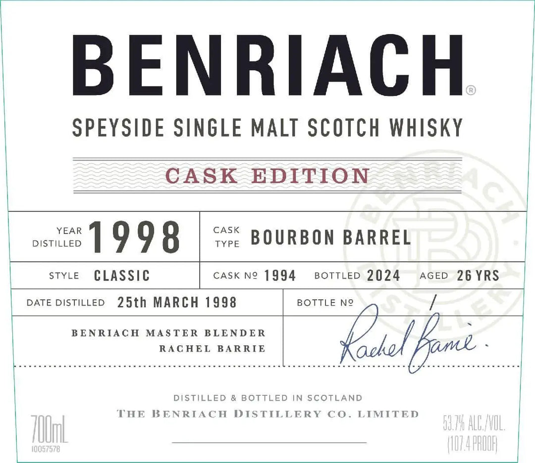 Benriach Cask Edition 1998 Cask No. 1994 - Main Street Liquor