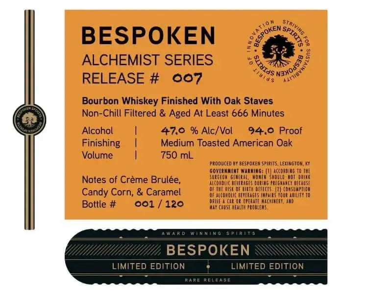 Bespoken Alchemist Series Release 007 Bourbon Whiskey - Oak Stave Finish - Main Street Liquor