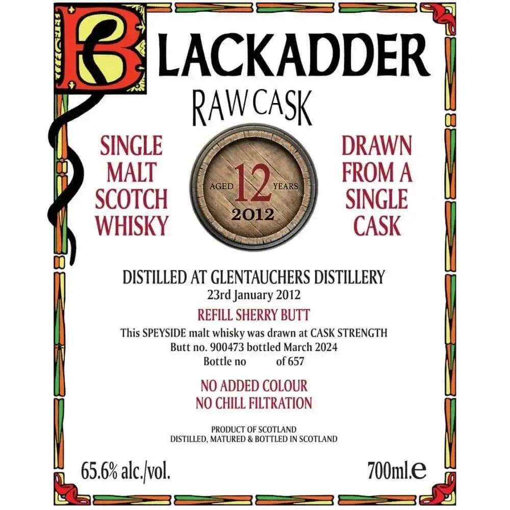 Blackadder Raw Cask Glentauchers 12 Year Old 2012 - Main Street Liquor