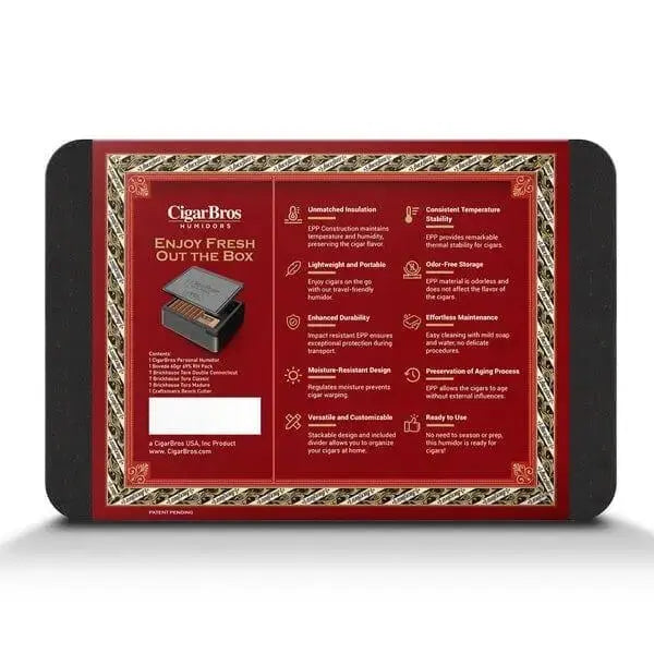 Brick House 21 Premium Cigars Set &amp; Cutter + Personal Humidor by CigarBros - Main Street Liquor