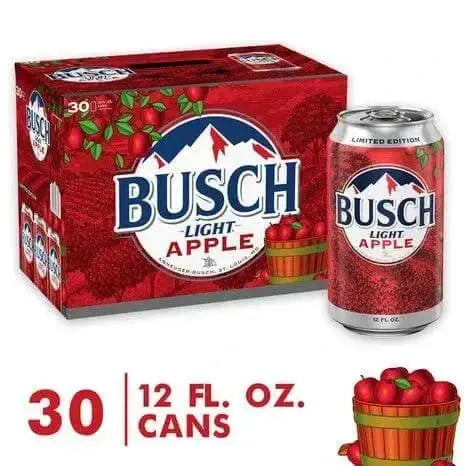 Busch Light Apple American Lager Beer 30 - Pack - Main Street Liquor