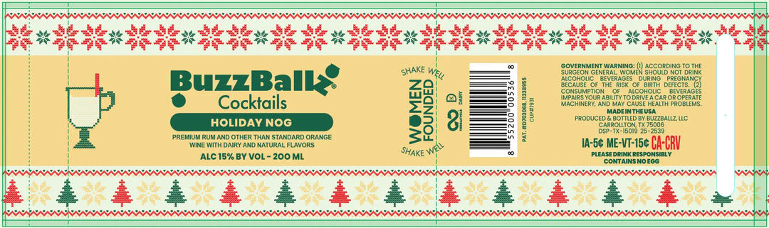 BuzzBallz Cocktails Holiday Nog 200ml - Main Street Liquor