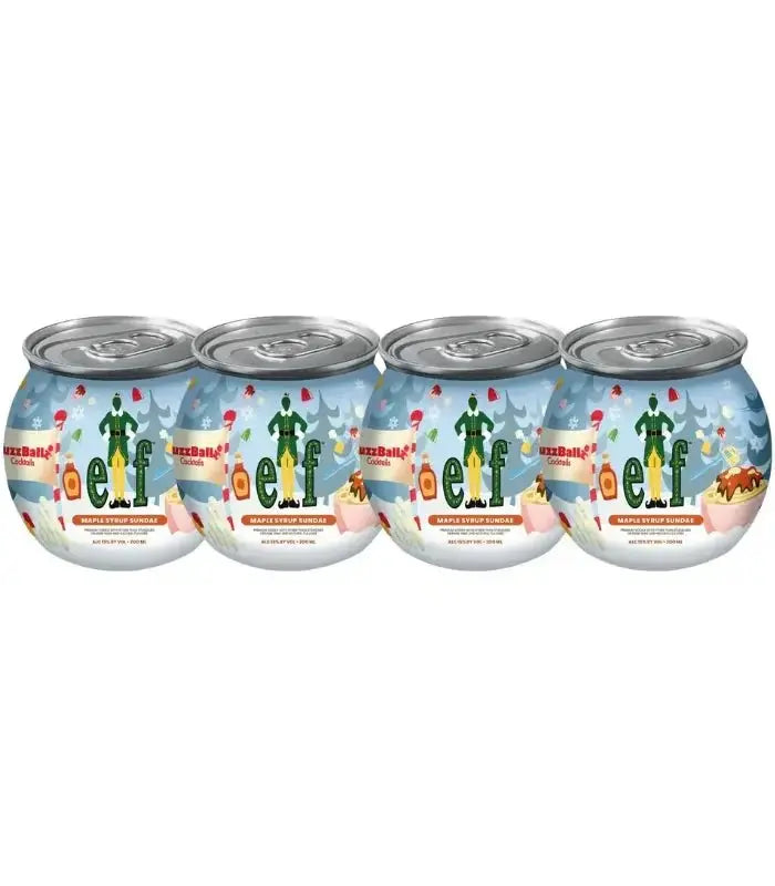 Buzzballz Elf Maple Syrup Sundae Pre - Mixed Cocktails 4 - Pack - Main Street Liquor