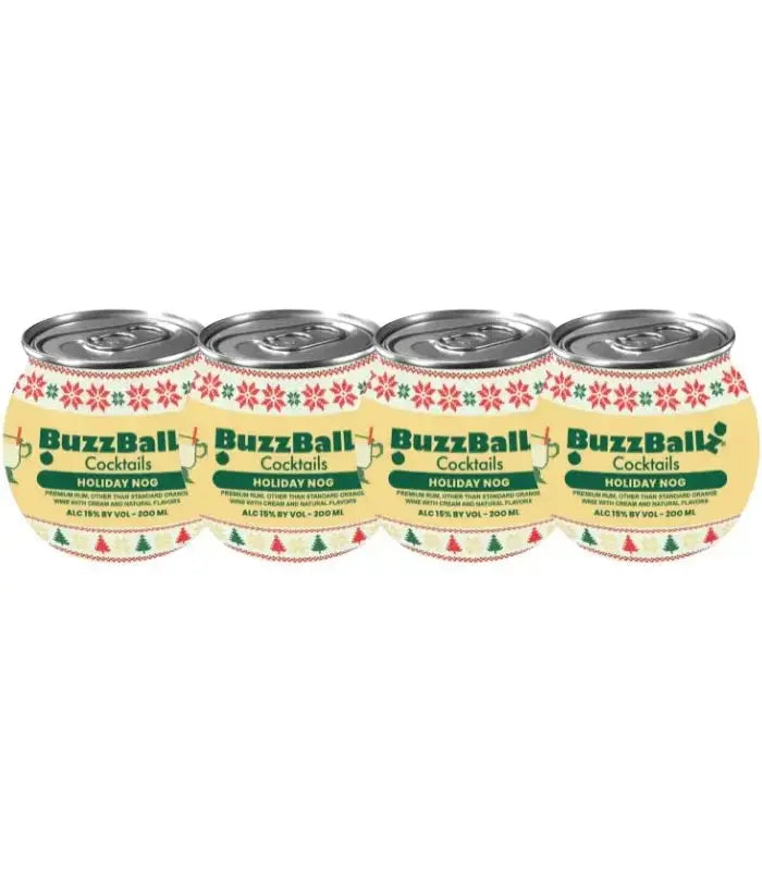 Buzzballz Holiday Nog Pre - Mixed Cocktails 4 - Pack - Main Street Liquor