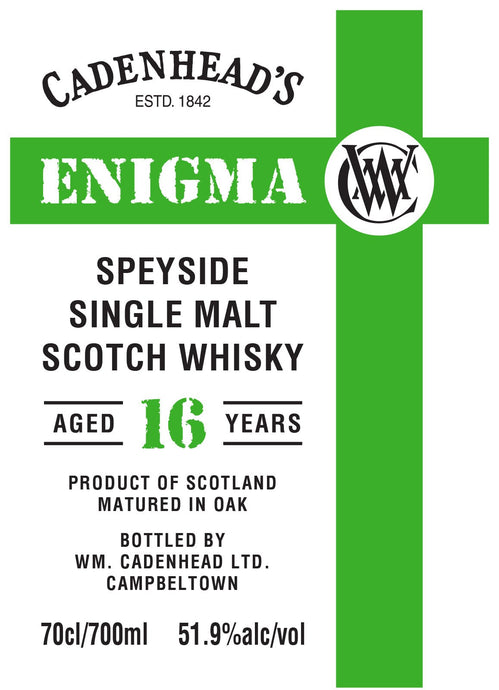 Cadenhead’s Enigma 16 - Year - Old Speyside Single Malt Scotch Whisky - Main Street Liquor