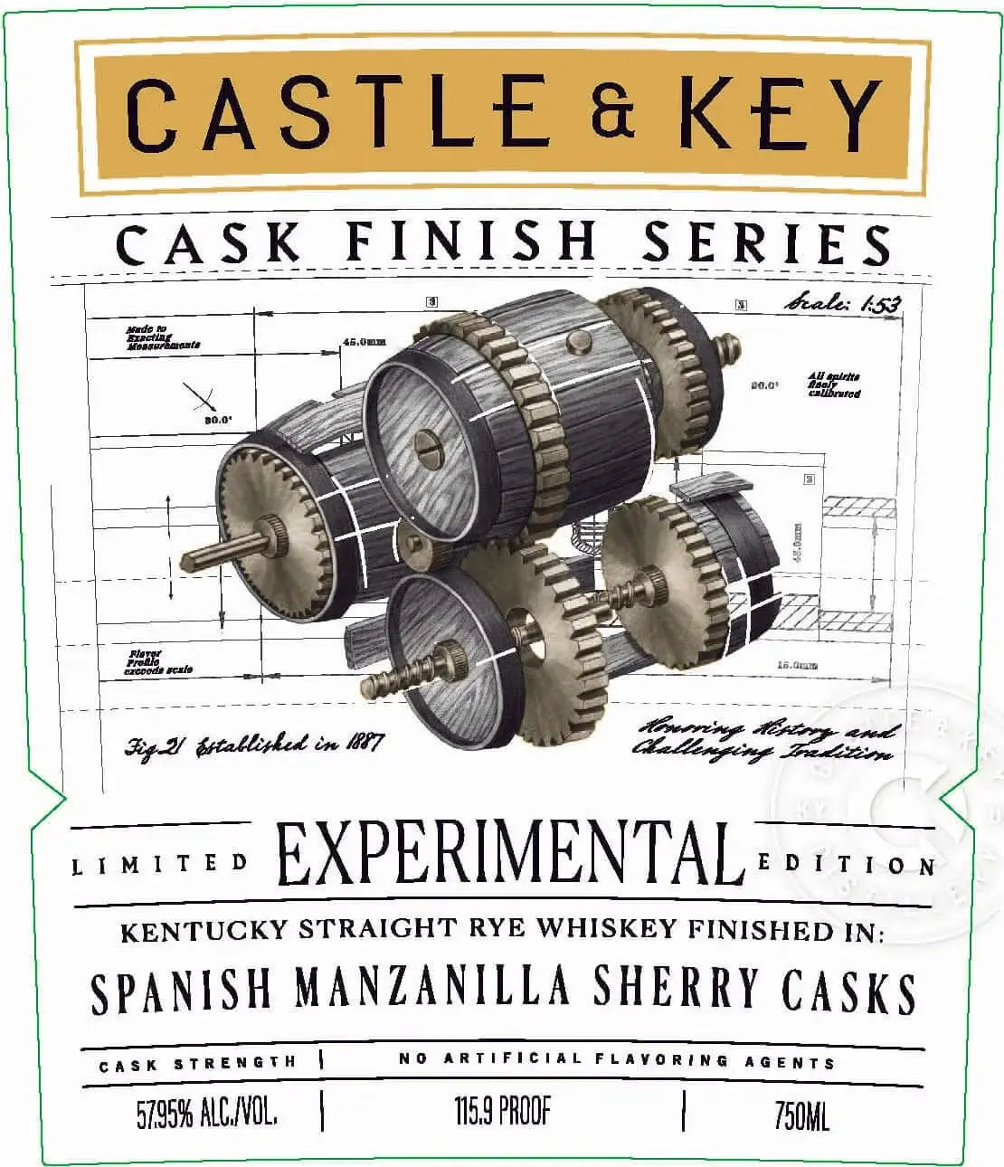 Castle & Key Cask Finish Series Spanish Manzanilla Sherry Cask Rye Experimental Edition - Main Street Liquor