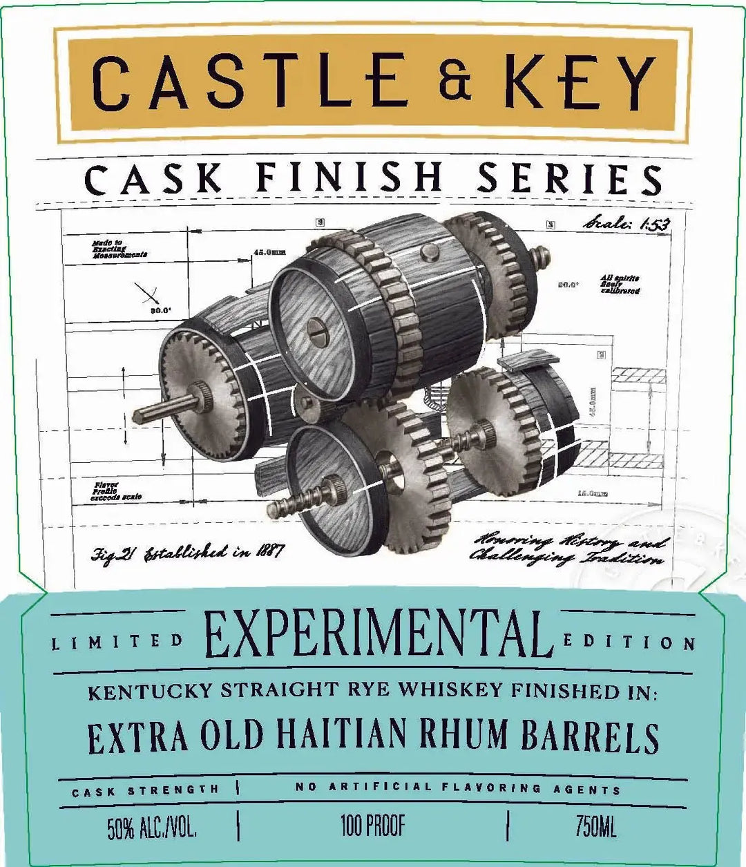 Castle &amp; Key Experimental Rye Extra Old Haitian Rhum Barrel Finish - Main Street Liquor