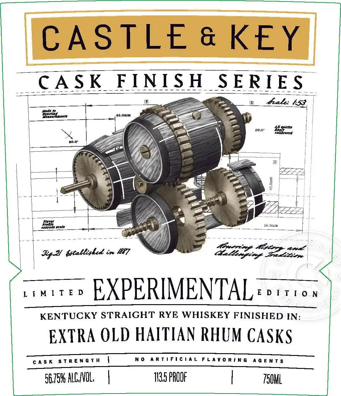 Castle & Key Experimental Rye Extra Old Haitian Rhum Cask Finish - Main Street Liquor