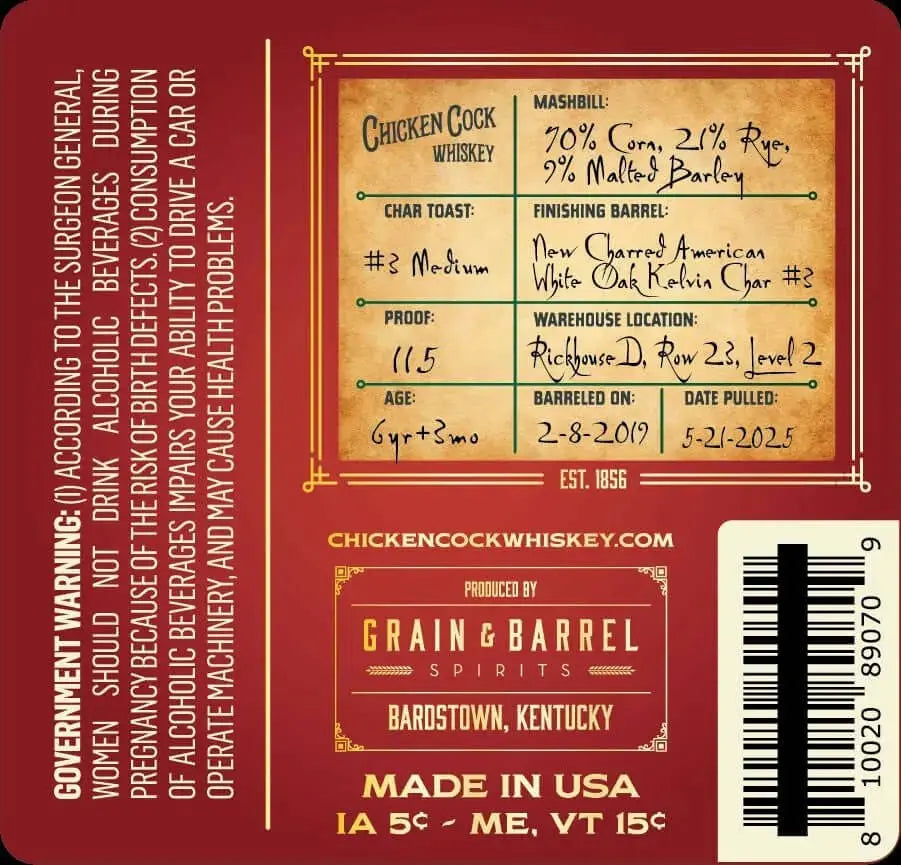 Chicken Cock Reserve Cask Kentucky Straight Bourbon Aged 6 Years - Main Street Liquor
