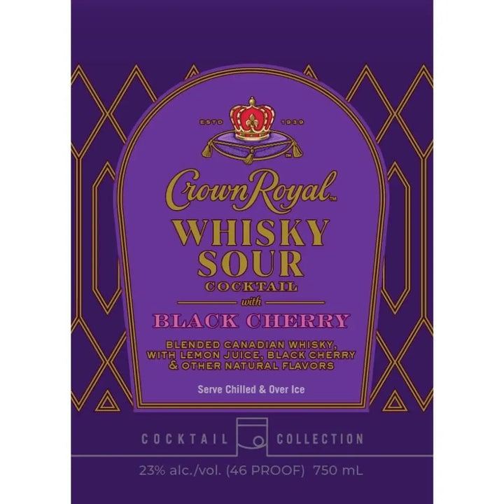 Crown Royal Black Cherry Whisky Sour Bottled Cocktail - Main Street Liquor