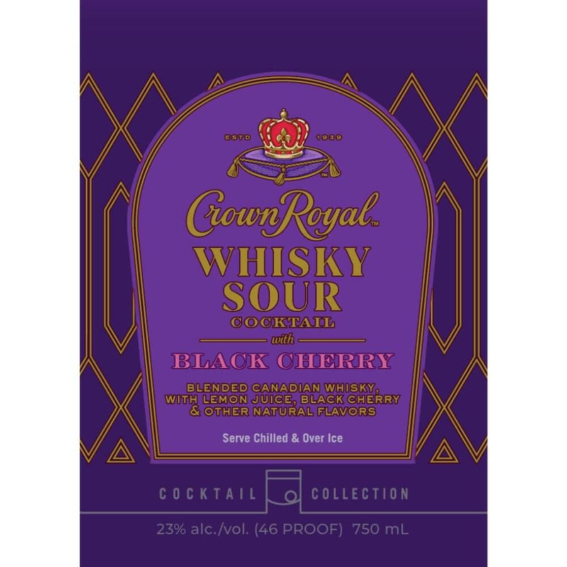 Load image into Gallery viewer, Crown Royal Black Cherry Whisky Sour Bottled Cocktail - Main Street Liquor
