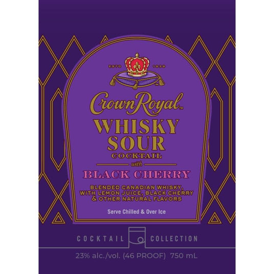 Crown Royal Black Cherry Whisky Sour Bottled Cocktail - Main Street Liquor