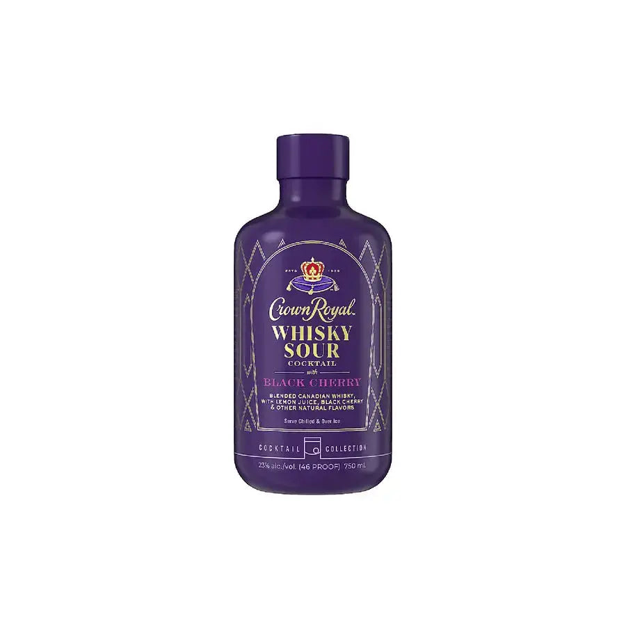 Crown Royal Black Cherry Whisky Sour Bottled Cocktail - Main Street Liquor