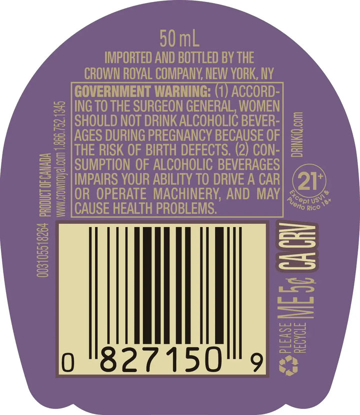 Crown Royal Blackberry Flavored Whisky 50ml - Main Street Liquor