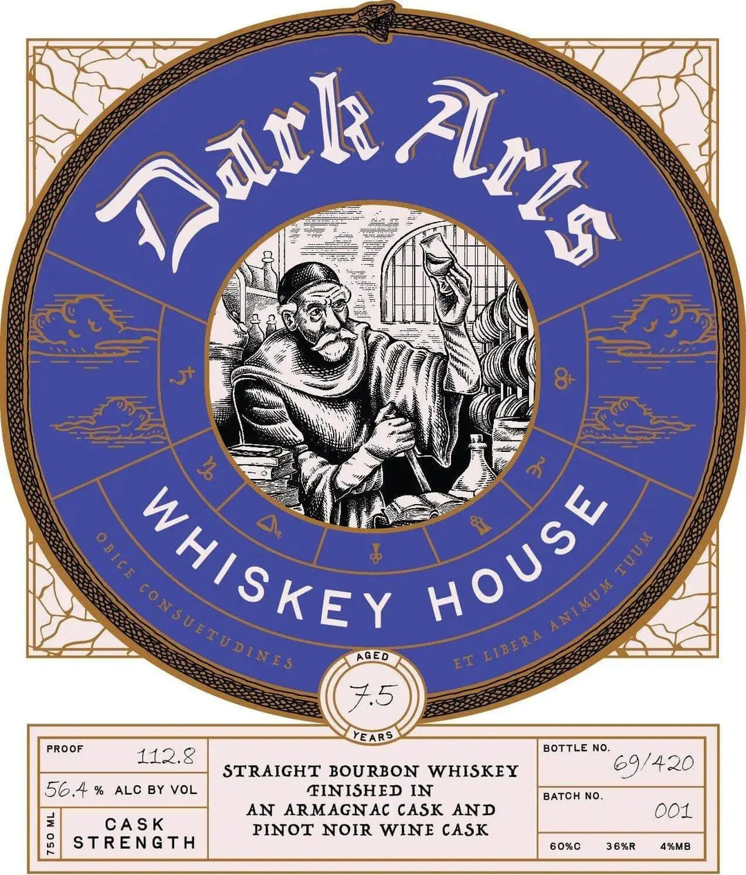 Dark Arts Whiskey House Straight Bourbon Whiskey – 7.5 - Year, Cask Strength - Main Street Liquor