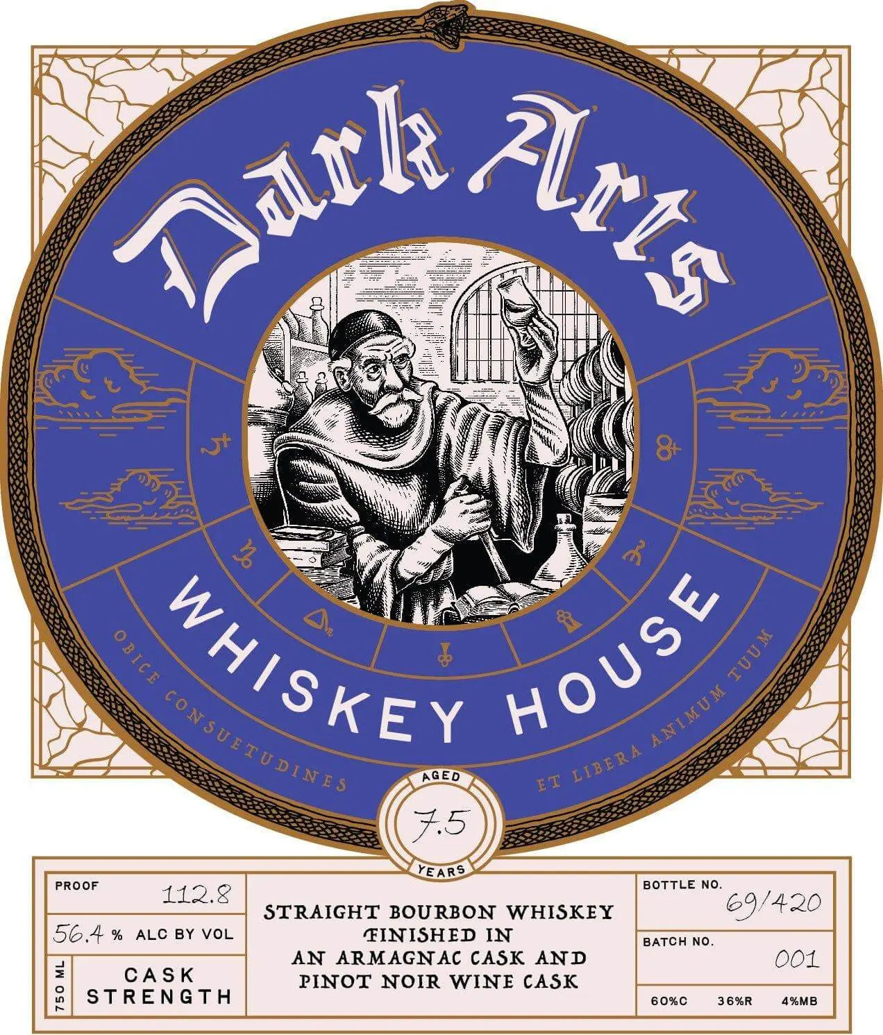 Dark Arts Whiskey House Straight Bourbon Whiskey – 7.5 - Year, Cask Strength - Main Street Liquor