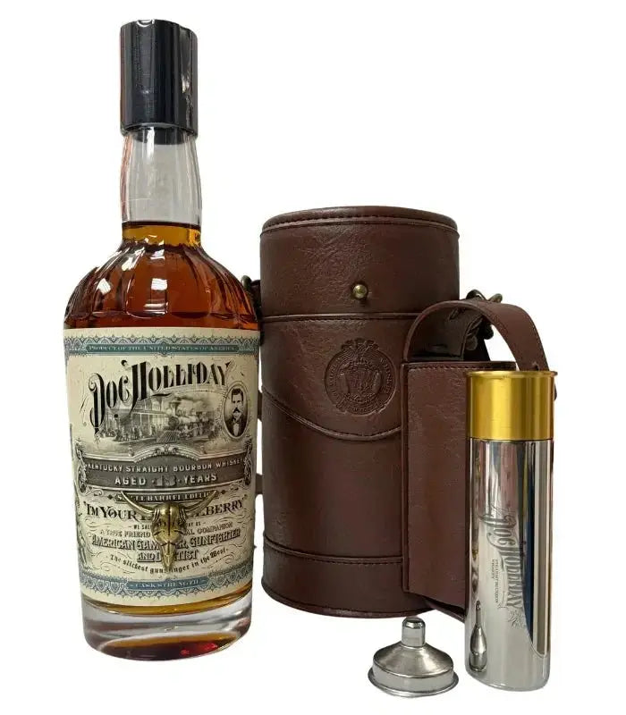 Doc Holliday 13 Year Single Barrel Bourbon Hunter’s Bag with Shotgun Shell Flask - Main Street Liquor