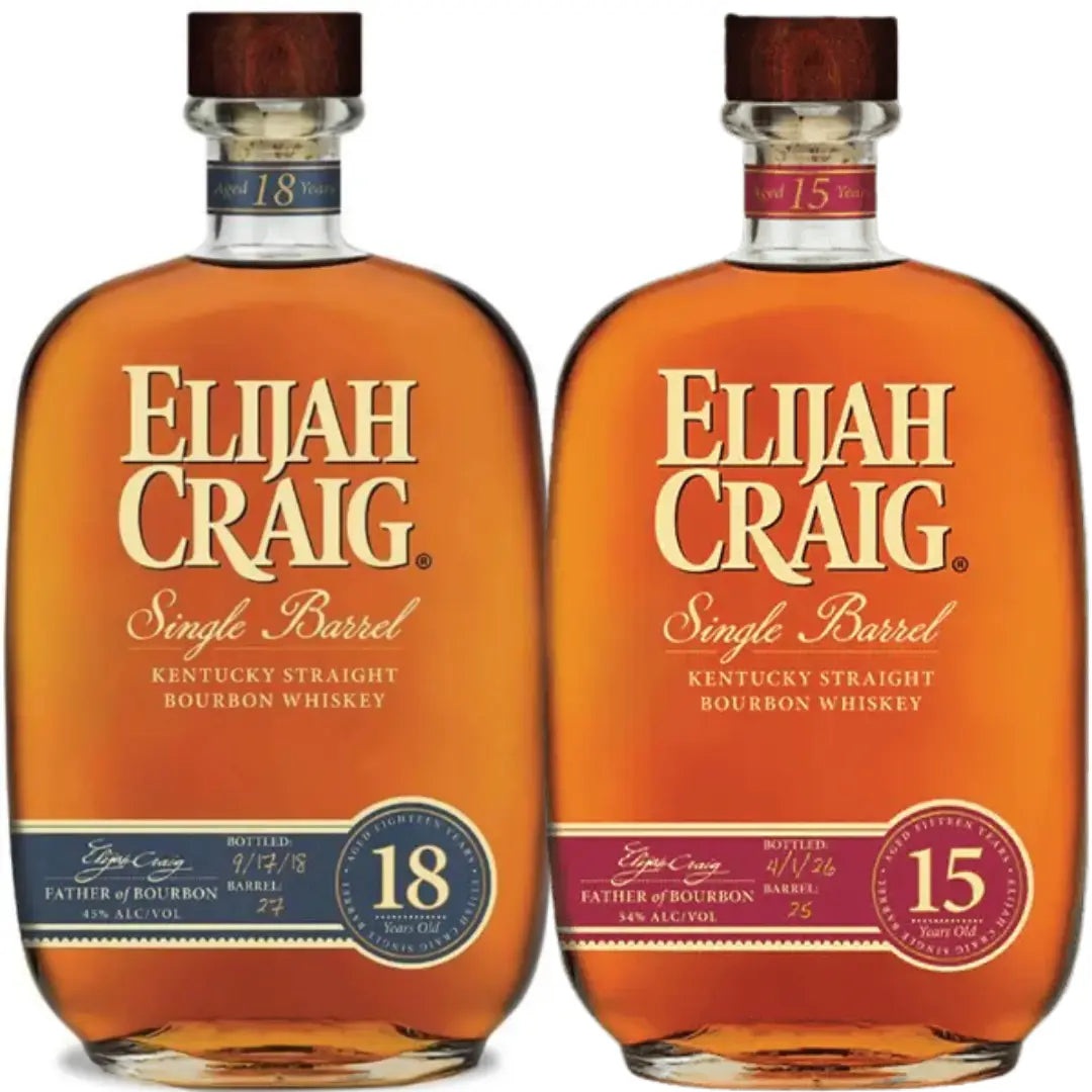 Elijah Craig 15 & 18 Year Single Barrel Kentucky Straight Bourbon Whiskey Bundle - Main Street Liquor