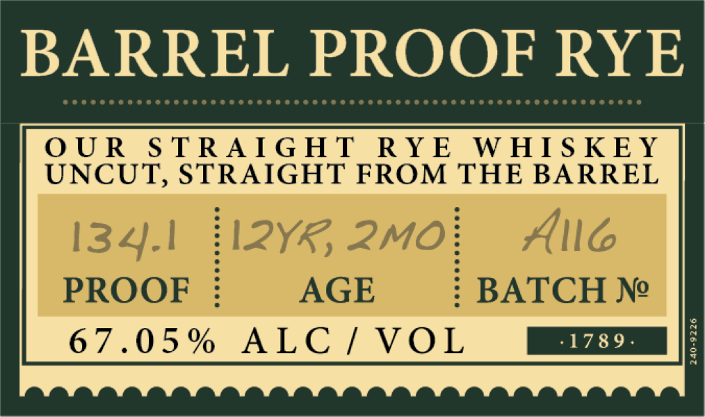 Elijah Craig Barrel Proof Rye 12 Year A116 - Main Street Liquor