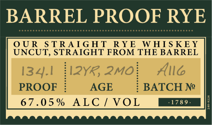 Elijah Craig Barrel Proof Rye 12 Year A116 - Main Street Liquor