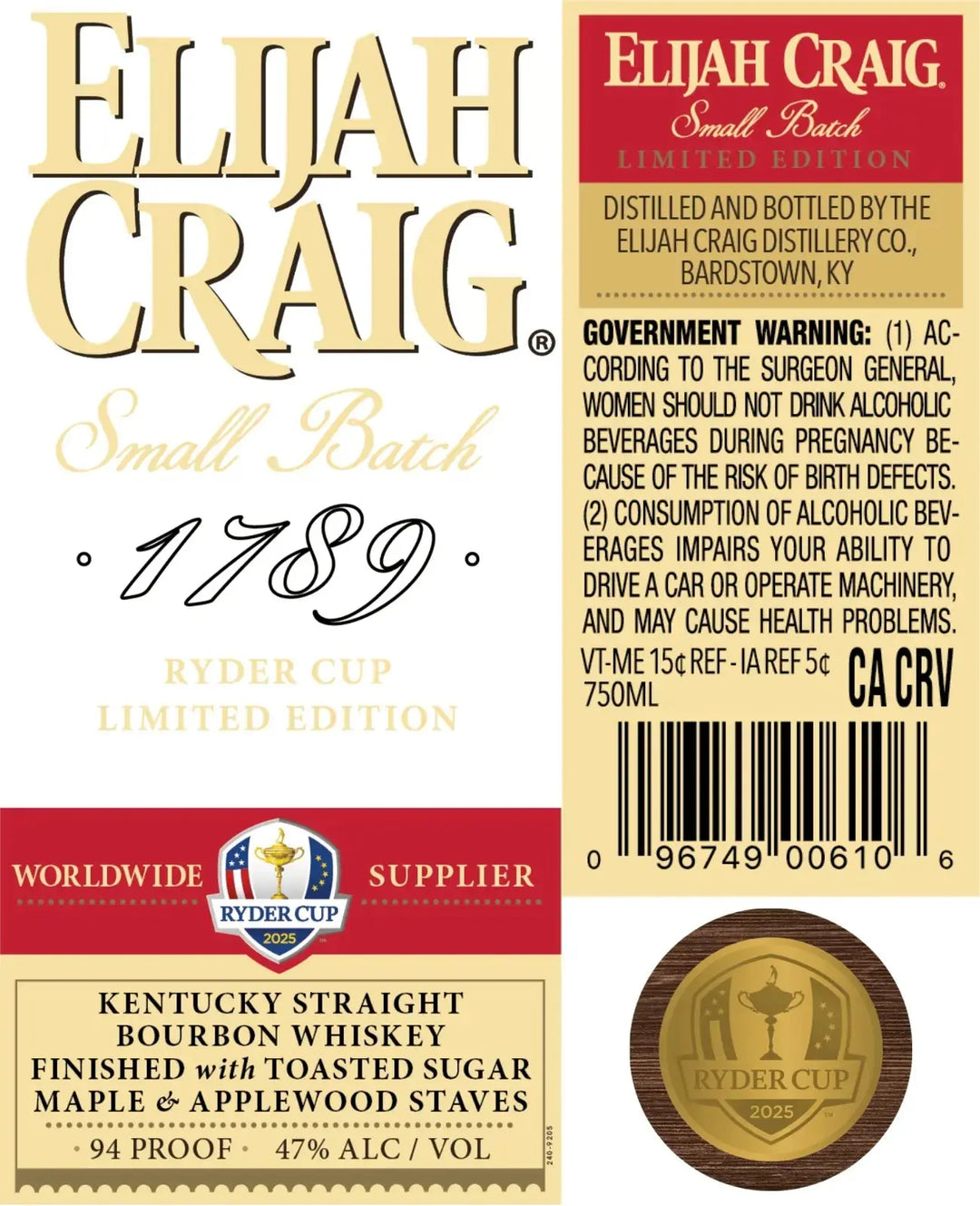Elijah Craig Small Batch Ryder Cup 2025 Limited Edition - Main Street Liquor