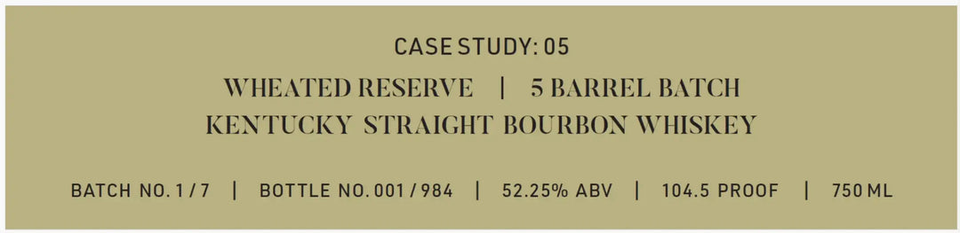 Frank August Case Study: 05 Wheated Reserve Bourbon - Main Street Liquor