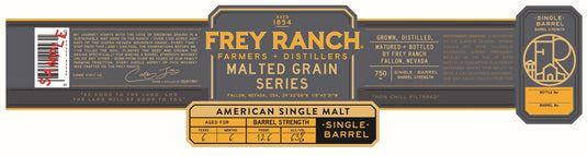 Frey Ranch Single Barrel Malted American Single Malt – 6 Years, Barrel Strength - Main Street Liquor