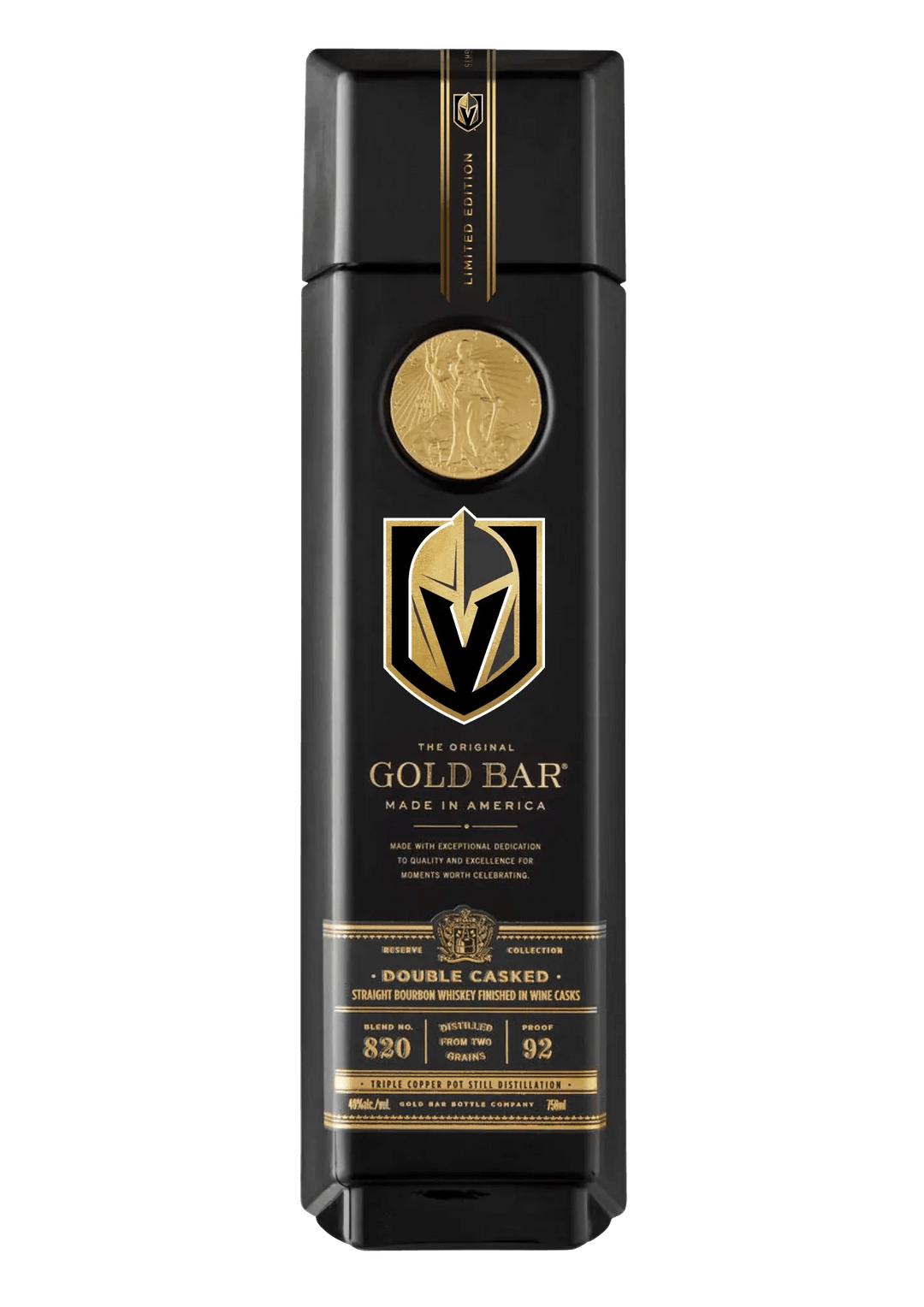 Gold Bar Vegas Golden Knights Black Double Cask Bourbon - Main Street Liquor