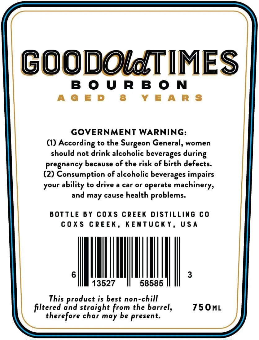 Good Old Times 8 Year Aged Single Barrel Bourbon Barrel Strength Limited Rare Release - Main Street Liquor